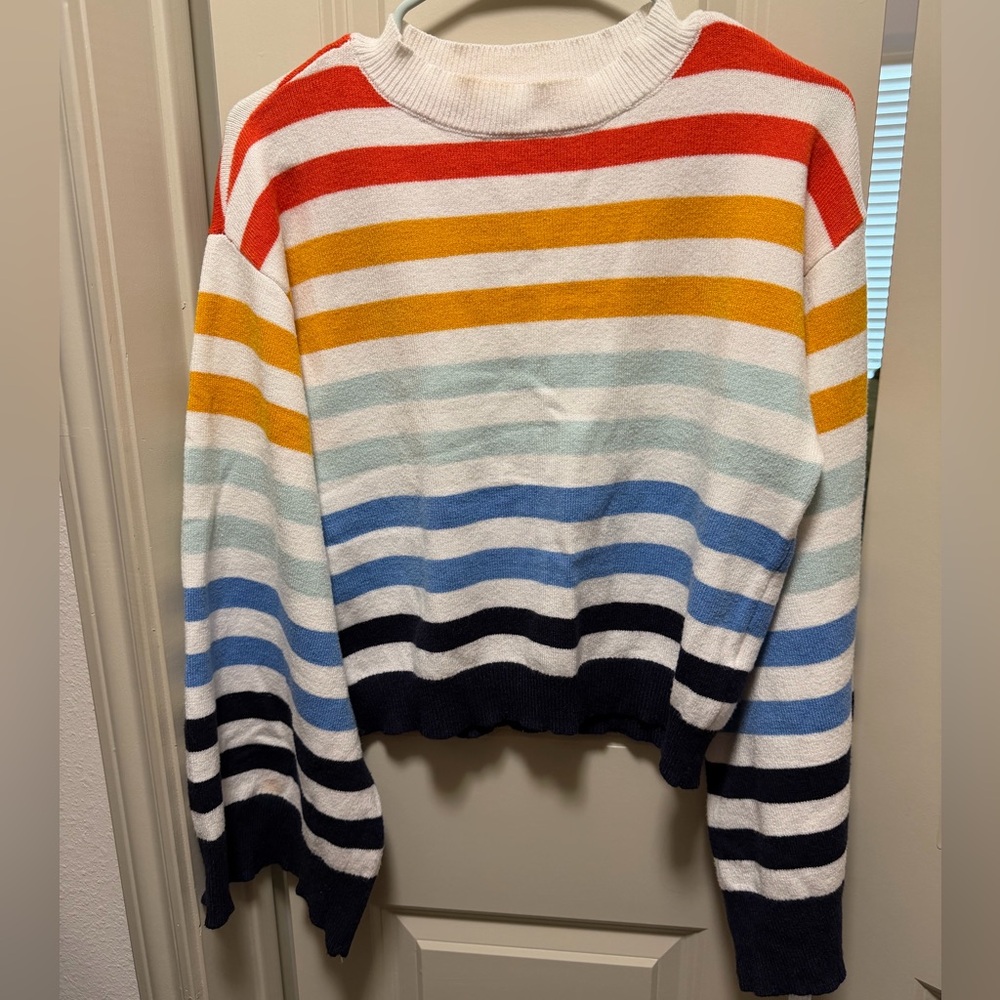Sugar Lips Rainbow Striped Knit Sweater